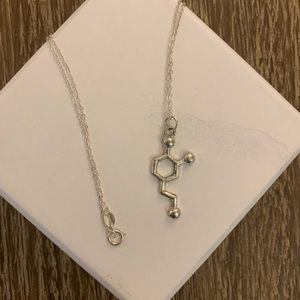 Stealing Silver Dopamine Molecule Necklace
